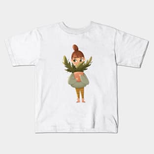 Girl with a plant Kids T-Shirt